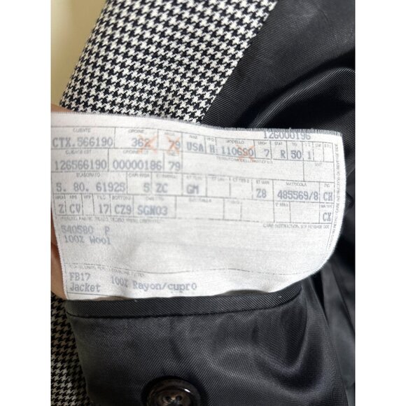 Ermenegildo Zegna Men's Wool Herringbone Black‎ White Blazer Luxury Jacket 50 - Picture 12 of 13